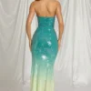Rochie maxi bandeau Maelle în albastru ombre Rochie maxi bandeau Maelle în albastru ombre