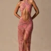 Rochie maxi Caicos cu decupaje și gât halter, cu imprimeu Paisley Rochie maxi Caicos cu decupaje și gât halter, cu imprimeu Paisley