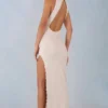 Rochie Maxi Cataleya Modal cu gât halter, culoare ivoriu Rochie Maxi Cataleya Modal cu gât halter, culoare ivoriu