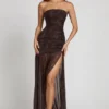 Rochie maxi cu bandă și drapaj, cu ornamente, model Ersilia, cu imprimeu de șarpe Hotfix Rochie maxi cu bandă și drapaj, cu ornamente, model Ersilia, cu imprimeu de șarpe Hotfix
