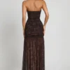 Rochie maxi cu bandă și drapaj, cu ornamente, model Ersilia, cu imprimeu de șarpe Hotfix Rochie maxi cu bandă și drapaj, cu ornamente, model Ersilia, cu imprimeu de șarpe Hotfix