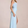 Rochie maxi cu corset din dantelă Zalia, albastru pudră