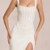 Rochie maxi cu corset din dantelă Zalia, de culoare ivoriu Rochie maxi cu corset din dantelă Zalia, de culoare ivoriu