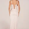 Rochie maxi cu corset și decupaj până la coapsă, model Marleigh, culoare ivoriu Rochie maxi cu corset și decupaj până la coapsă, model Marleigh, culoare ivoriu