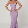 Rochie maxi cu corset și șireturi Amal, în culoarea liliac Rochie maxi cu corset și șireturi Amal, în culoarea liliac