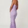 Rochie maxi cu corset și șireturi Amal, în culoarea liliac Rochie maxi cu corset și șireturi Amal, în culoarea liliac