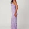 Rochie maxi cu corset și șireturi Amal, în culoarea liliac Rochie maxi cu corset și șireturi Amal, în culoarea liliac