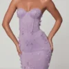 Rochie maxi cu corset și șireturi Amal, în culoarea liliac Rochie maxi cu corset și șireturi Amal, în culoarea liliac