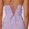 Rochie maxi cu corset și șireturi Amal, în culoarea liliac Rochie maxi cu corset și șireturi Amal, în culoarea liliac