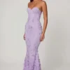 Rochie maxi cu corset și șireturi Amal, în culoarea liliac Rochie maxi cu corset și șireturi Amal, în culoarea liliac