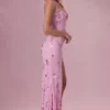 Rochie maxi cu corset și ornamente Primara, roz bomboană Rochie maxi cu corset și ornamente Primara, roz bomboană