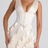 Rochie maxi cu corset și volane Ambrosia, de culoare ivoriu Rochie maxi cu corset și volane Ambrosia, de culoare ivoriu