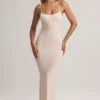 Rochie Maxi cu decolteu rotund și bretele Salma din modal, cu imprimeu în dungi Rochie Maxi cu decolteu rotund și bretele Salma din modal, cu imprimeu în dungi