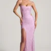 Rochie maxi cu decupaje și ornamente Lucienne, în nuanța roz bujor Rochie maxi cu decupaje și ornamente Lucienne, în nuanța roz bujor