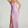 Rochie maxi cu decupaje și ornamente Lucienne, în nuanța roz bujor Rochie maxi cu decupaje și ornamente Lucienne, în nuanța roz bujor