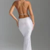 Rochie maxi cu decupaje și spate decupat Magdalena, alb Rochie maxi cu decupaje și spate decupat Magdalena, alb