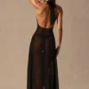 Rochie Maxi cu gât halter Coralie, negru Rochie Maxi cu gât halter Coralie, negru