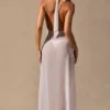Rochie Maxi cu gât în V Coralie, alb Rochie Maxi cu gât în V Coralie, alb