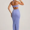 Rochie maxi cu guler cowl și ornamente Monte Carlo, albastru pudră Rochie maxi cu guler cowl și ornamente Monte Carlo, albastru pudră