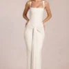 Rochie maxi cu guler pătrat și drapaj Nayeli, culoare Ivory Rochie maxi cu guler pătrat și drapaj Nayeli, culoare Ivory
