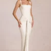 Rochie maxi cu guler pătrat și drapaj Nayeli, culoare Ivory Rochie maxi cu guler pătrat și drapaj Nayeli, culoare Ivory