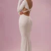 Rochie maxi cu mâneci lungi din dantelă Isolde, culoare ivoriu Rochie maxi cu mâneci lungi din dantelă Isolde, culoare ivoriu