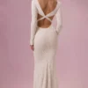 Rochie maxi cu mâneci lungi din dantelă Isolde, culoare ivoriu Rochie maxi cu mâneci lungi din dantelă Isolde, culoare ivoriu