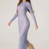 Rochie maxi cu mâneci lungi și decorațiuni Yasmin, albastră Rochie maxi cu mâneci lungi și decorațiuni Yasmin, albastră