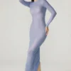 Rochie maxi cu mâneci lungi și decorațiuni Yasmin, albastră Rochie maxi cu mâneci lungi și decorațiuni Yasmin, albastră
