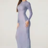 Rochie maxi cu mâneci lungi și decorațiuni Yasmin, albastră Rochie maxi cu mâneci lungi și decorațiuni Yasmin, albastră