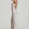 Rochie maxi cu spate decupat și detalii decorative Duhamel, albă Rochie maxi cu spate decupat și detalii decorative Duhamel, albă