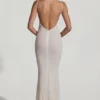 Rochie maxi cu spate decupat și detalii decorative Duhamel, albă Rochie maxi cu spate decupat și detalii decorative Duhamel, albă