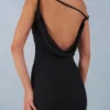 Rochie maxi cu un umăr Nivara, negru Rochie maxi cu un umăr Nivara, negru