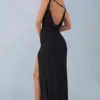 Rochie maxi cu un umăr Nivara, negru Rochie maxi cu un umăr Nivara, negru