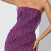 Rochie maxi cu volane și bretele, model Dulce, în culoarea prune Rochie maxi cu volane și bretele, model Dulce, în culoarea prune