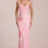 Rochie maxi din șifon Fioren cu imprimeu floral roz Rochie maxi din șifon Fioren cu imprimeu floral roz