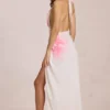 Rochie maxi din șifon Solenne cu imprimeu floral alb Rochie maxi din șifon Solenne cu imprimeu floral alb