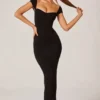 Rochie Maxi Dolcezza cu decolteu în formă de inimă, negru Rochie Maxi Dolcezza cu decolteu în formă de inimă, negru