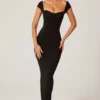 Rochie Maxi Dolcezza cu decolteu în formă de inimă, negru Rochie Maxi Dolcezza cu decolteu în formă de inimă, negru