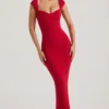 Rochie Maxi Dolcezza cu decolteu în formă de inimă, roșie Rochie Maxi Dolcezza cu decolteu în formă de inimă, roșie