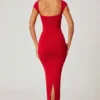 Rochie Maxi Dolcezza cu decolteu în formă de inimă, roșie Rochie Maxi Dolcezza cu decolteu în formă de inimă, roșie