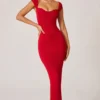 Rochie Maxi Dolcezza cu decolteu în formă de inimă, roșie Rochie Maxi Dolcezza cu decolteu în formă de inimă, roșie