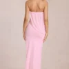 Rochie maxi drapată cu bandou Caliane în roz floare Rochie maxi drapată cu bandou Caliane în roz floare