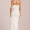 Rochie maxi drapată cu bretele Caliane, culoare ivoriu Rochie maxi drapată cu bretele Caliane, culoare ivoriu