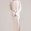 Rochie maxi drapată cu mâneci lungi Lani, culoare ivoriu Rochie maxi drapată cu mâneci lungi Lani, culoare ivoriu