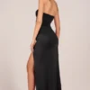 Rochie maxi drapată până la coapse Matilde Bandeau, negru Rochie maxi drapată până la coapse Matilde Bandeau, negru