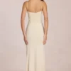 Rochie maxi Elanora cu decolteu adânc în V, culoare ivoriu Rochie maxi Elanora cu decolteu adânc în V, culoare ivoriu