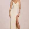 Rochie maxi Elanora cu decolteu adânc în V, culoare ivoriu Rochie maxi Elanora cu decolteu adânc în V, culoare ivoriu