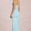 Rochie maxi Elanora cu decolteu adânc în V, în nuanța Soft Aqua Rochie maxi Elanora cu decolteu adânc în V, în nuanța Soft Aqua