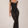 Rochie maxi Elisa cu decolteu în formă de inimă, de culoare neagră Rochie maxi Elisa cu decolteu în formă de inimă, de culoare neagră